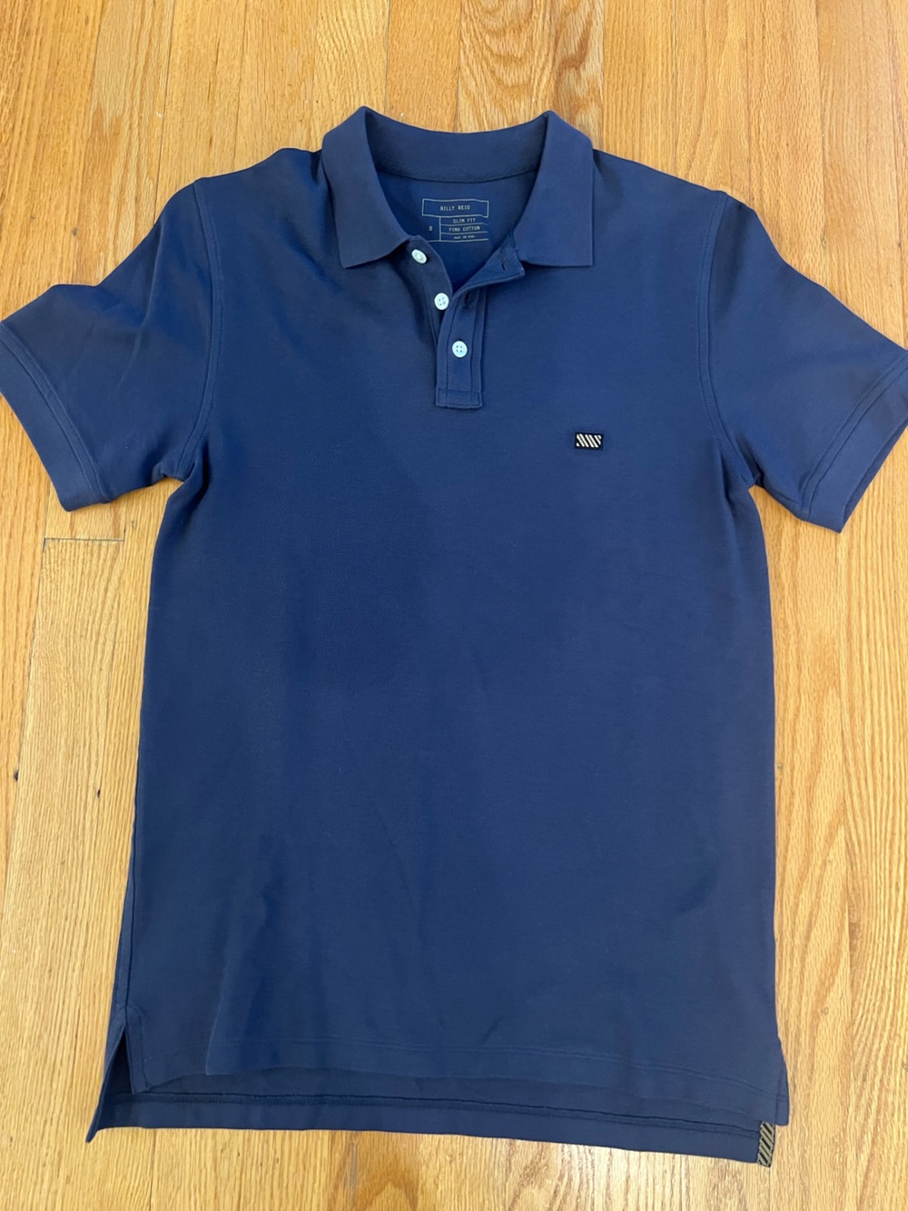 Billy Reid Pique Navy Polo Shirt
